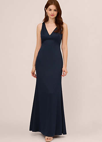 Adrianna Papell Satin Crepe Gown Freemans