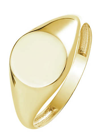 Gorgeous Gold 9ct Yellow Gold Round Signet Ring Freemans