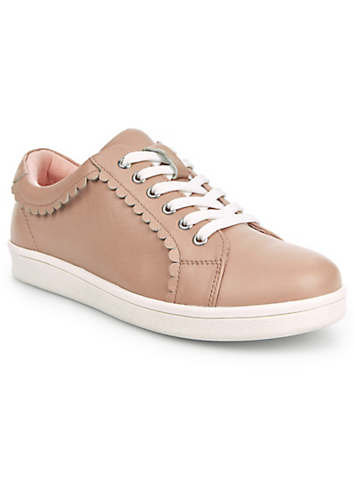 Kaleidoscope Nude Leather Scallop Detail Trainers Freemans