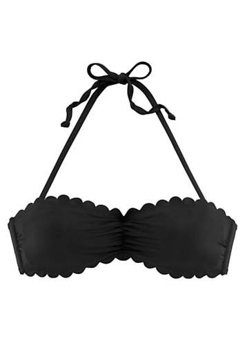 LASCANA Scalloped Edge Bandeau Bikini Top Freemans