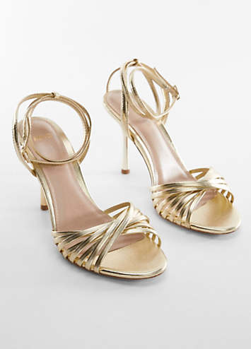 Mango Gold Vicky Heeled Sandals Freemans