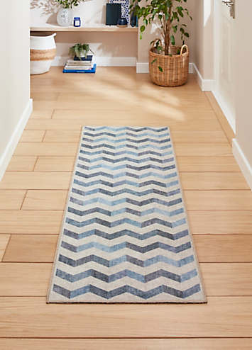 Think Rugs Coral Zig Zag Runner Freemans