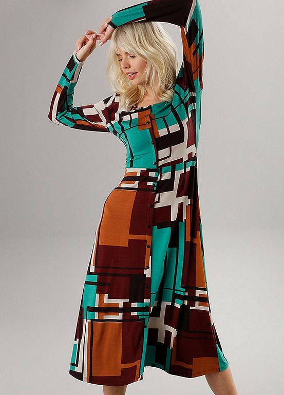 Aniston Graphic Print Midi Dress Freemans