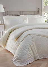 Portfolio Home White Broderie Anglais Duvet Cover and Pillowcase Set ...