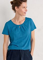 Seasalt Cornwall Teal Grass Wave Dress | Freemans