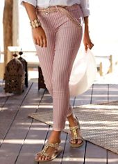 Aniston Casual Glitter Stripe Slip-On 