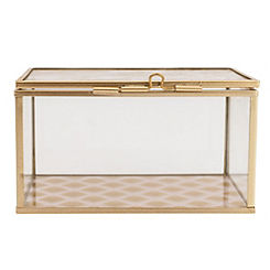15cm Deco Glam Glass Jewellery Box