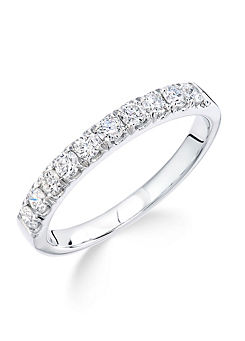 9ct White Gold 0.33ct Eternity Ring with Ten Claw Set Diamonds