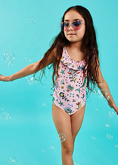 Accessorize Girls Mermaid Print Swimsuit