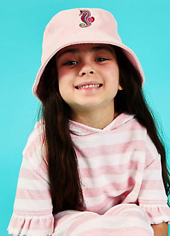 Accessorize Girls Seahorse Towelling Bucket Hat