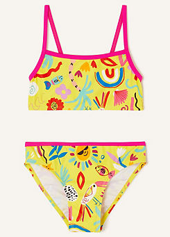 Accessorize Girls Sunshine Print Bikini Set with Recycled Polyester