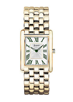 Accurist Ladies Rectangle Gold Stainless Steel Bracelet 26mm Watch