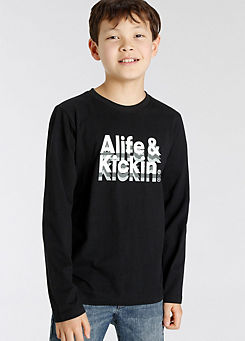 Alife & Kickin Kids Logo Print Long Sleeve T-Shirt