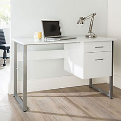 Alphason Cabrini Desk in White & Chrome