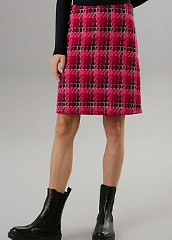 Aniston Check Jacquard Skirt