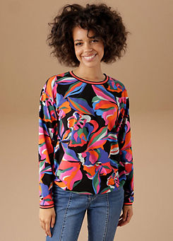 Aniston Graphic Floral Print Sweatshirt
