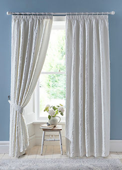 Appletree Heritage Collier Pair of Pencil Pleat Curtains with Tie-Backs