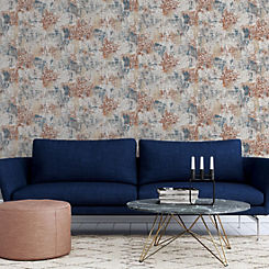 Arthouse Abstract Texture Copper Navy Wallpaper