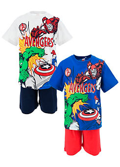 Avengers Pack of 2 T-Shirt Pyjama Sets