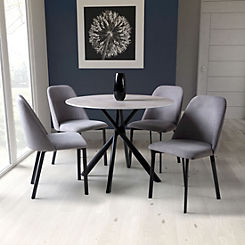 Avesta Round Table & 4 Linden Chair Dining Set