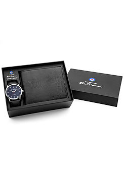 Ben Sherman Gift Set Black Strap Watch with Black Wallet