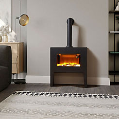 Black and Decker 1.8KW Log Effect Fireplace with Chimney
