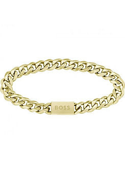 Boss Men’s Gold Plated Stainless Steel Bracelet