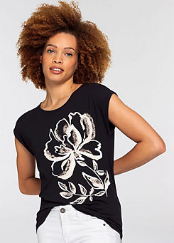 Boysens Floral Front Print Short Sleeve T-Shirt