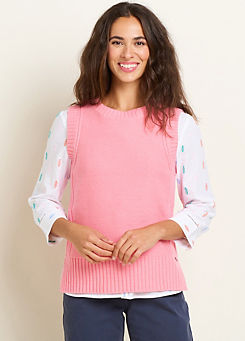 Brakeburn Pink Dip Hem Knitted Vest