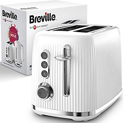 Breville Bold White 2-Slice Toaster VTR037 - White and Silver Chrome