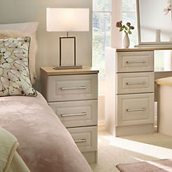 Brighton Ready Assembled 3 Drawer Bedside Cabinet