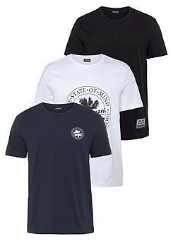 Bruno Banani Pack of 3 Short Sleeve T-Shirts
