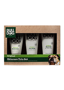 Bulldog Original Skincare Trio - Moisturiser 100ml, Face Wash 150ml & Shave Gel 175ml