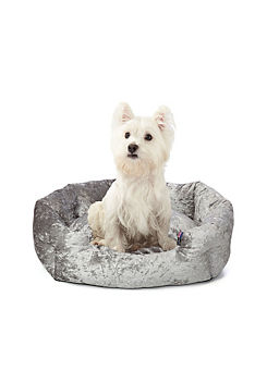 Bunty Silver Bellagio Crushed Velvet Dog Bed