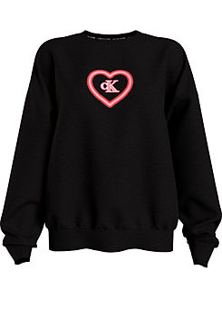 Calvin Klein Heart Print Long Sleeve Sweatshirt