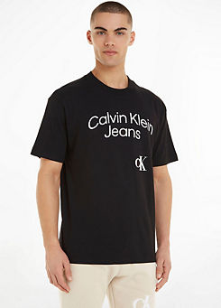Calvin Klein Large Logo Front Print T-Shirt