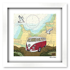 Camper at Newquay Framed Print by Hannah Wisdom