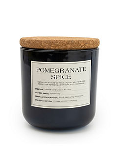 Candlelight Pomegranate Spice Scent 11cm Glass Jar Wax Filled Pot with Cork Lid