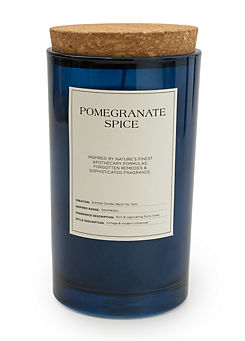 Candlelight Pomegranate Spice Scent 15cm Large Glass Candle with Cork Lid