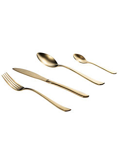 Carnaby Ares Gold 16 Stainless Steel Piece Cutlery Set
