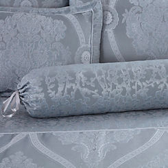 Cascade Home Buckingham Bolster Cushion - Blue Silver