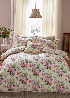 Cath Kidston Floral Fields 100% Cotton Percale 180 Thread Count Duvet Cover Set
