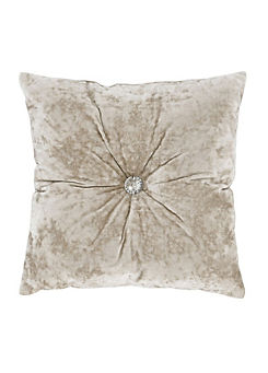 Catherine Lansfield Crushed Velvet with Diamante Cushion - 45 x 45 cm