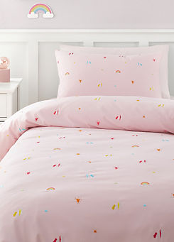 Catherine Lansfield Embroidered Unicorn Duvet Cover Set
