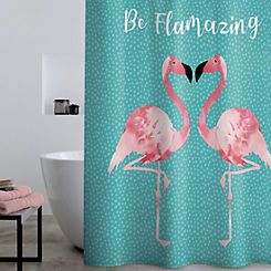 Catherine Lansfield Flamingo Shower Curtain