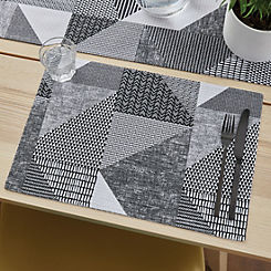 Catherine Lansfield Larsson Geo Monochrome Pair of Placemats