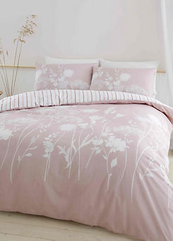 Catherine Lansfield Meadowsweet Floral Blush Duvet Cover & Pillowcase Set
