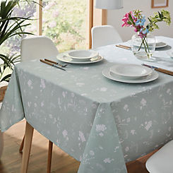 Catherine Lansfield Meadowsweet Floral Green Tablecloth - Green