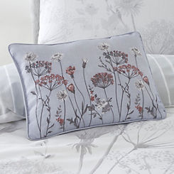 Catherine Lansfield Meadowsweet Floral White & Grey Filled Cushion