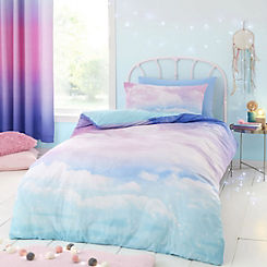 Catherine Lansfield Ombre Rainbow Clouds Duvet Cover Set